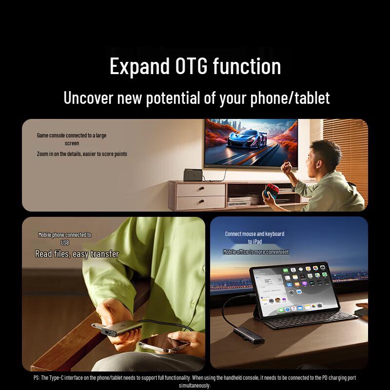 Ugreen USB-C концентратор с HDMI 4K 60 Гц, USB 3.2 и поддержкой Power Delivery