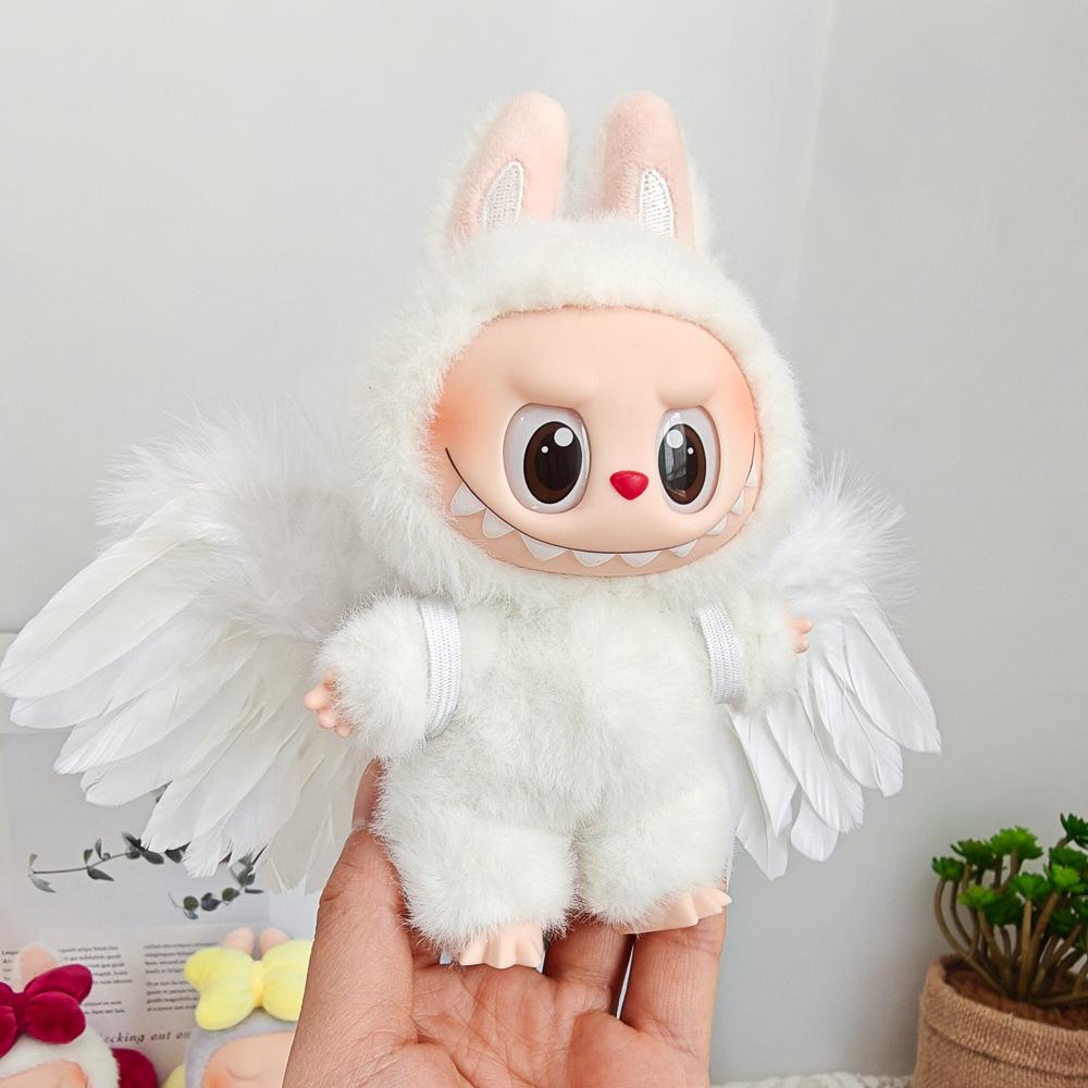 Одежда для кукол Наряд Аксессуары для 15-17 см Лабубу Черный Белый Крылья ангела из перьев Сделай сам Мини-одежда для кукол Подарок для девочки