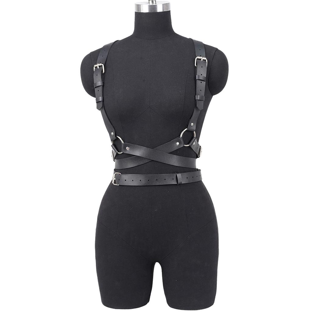 Women Fashion Belt Corsett Belt Street Style Leather Lingerie Chest Harness Punk Rock Leather Belt Gothic Accessories Clothing