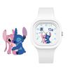 Children's Silicone Watch Easy to Read Square Dial Anime Stitch Kids Quartz Watch for Teen Students Girls