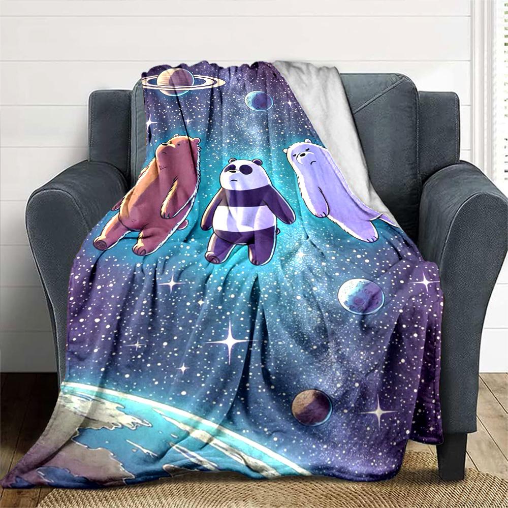 We bare bears Print Flannel Blanket High Quality Warm Comfortable Cover for All Seasons Perfect for Gifts Home Decor