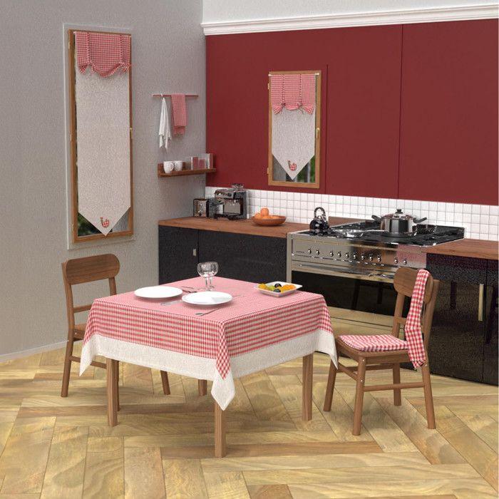 Квадратная хлопковая скатерть против пятен 140х140 см VICHY от Soleil d'Ocre