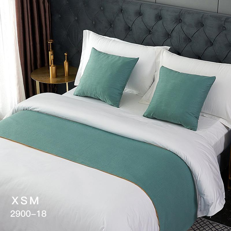 Скандинавские однотонные дорожки для кроватей, простота, хлопковые и льняные дорожки для свадебной комнаты, покрывало для флага на кровать, украшение для отеля, полотенце для хвоста кровати