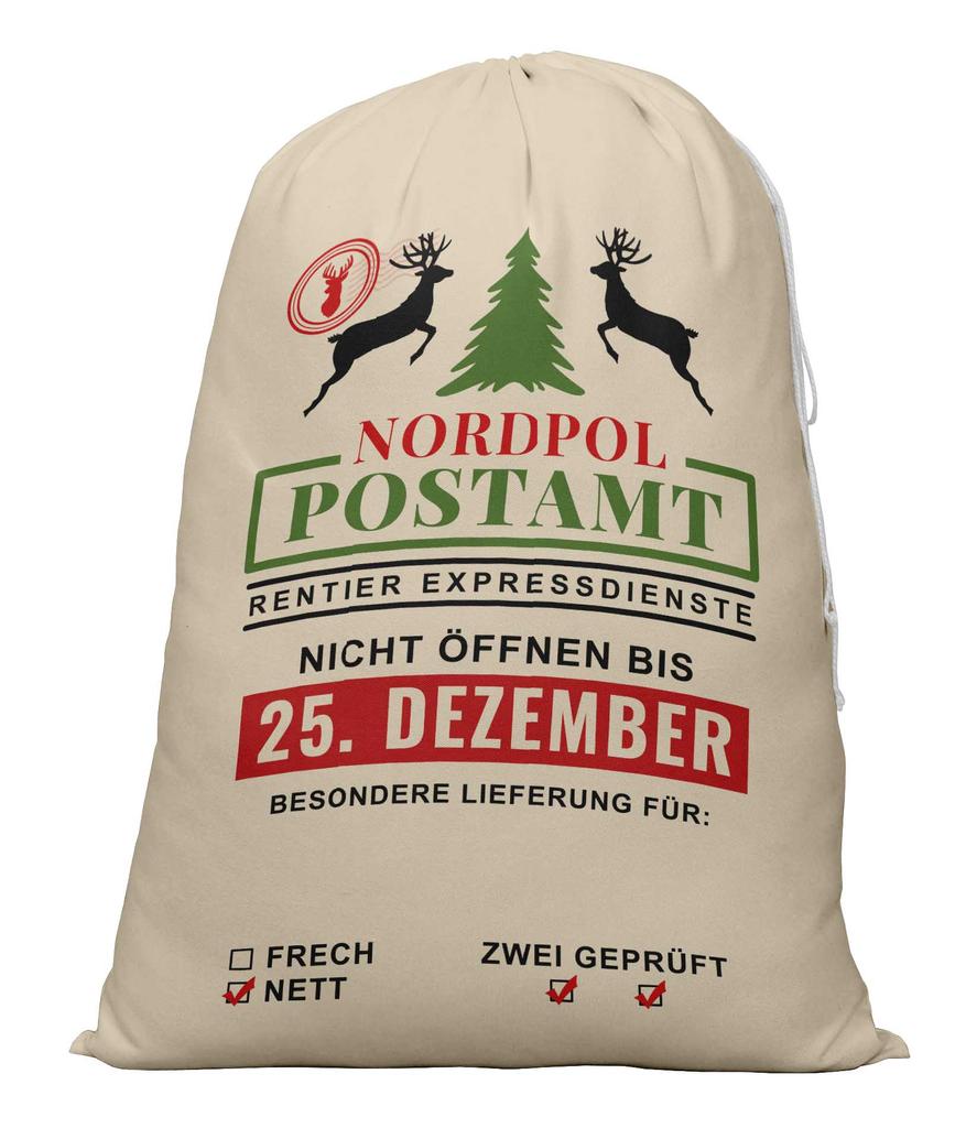 Printtoo Упаковка из 2 специальных рождественских мешков со шнурком, очень большого размера, для многоразового хранения рождественских подарков, 27x20 дюймов