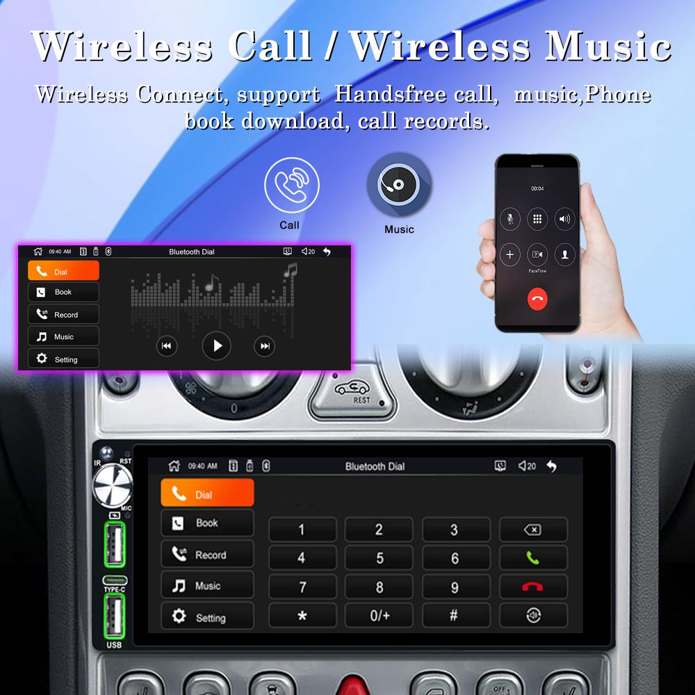 Reakosound 1 Din Car MP5/MP3 Player with 6.86 Inch Touch Screen Carplay Bluetooth FM Radio Rear View Camera