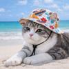 Cute Adjustable Dog Fisherman Hat Ear Exposed Comfortable Pet Sun Hat Breathable Dog Sunscreen Hat Walking