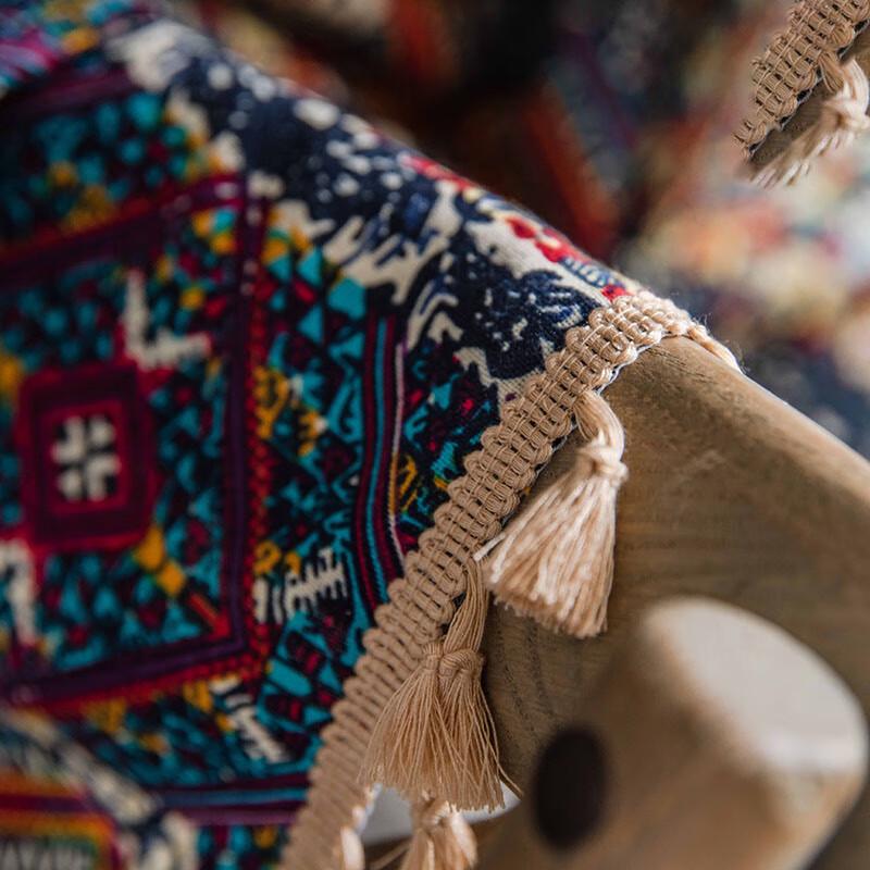 Желтая квадратная печать в этническом стиле, полузатемняющая штора