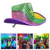Mardi Gras Costume Cowboy Hat for Carnival Party Festival Outfit Wide Brim Hat Friend Gathering Celebration Props Hat
