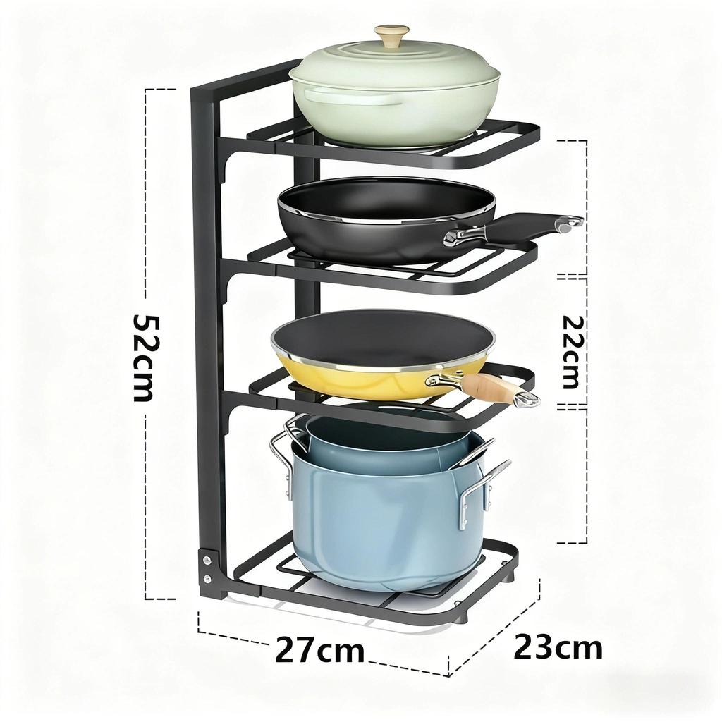 Полка для кастрюль Многослойная полка для хранения кастрюль Кухонная полка из нержавеющей стали Раковина Стойка для хранения кастрюль и сковородок Многослойная бытовая полка для хранения кухонного пространства Экономия места