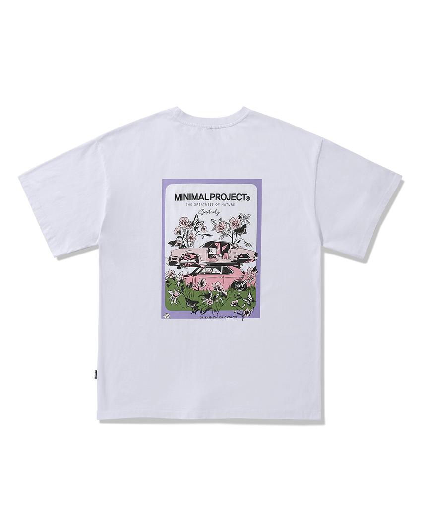 MINIMALPROJECT Flower Frame Pigment Short Sleeve T-Shirt Mst164 [White]