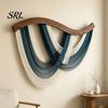 Nordic Style Wall Decor Large Woven Hanging Tapestry for Bedroom Living Room, Boho Cotton Bedside Rope Gradient Wavy Art Decor, Home Texture