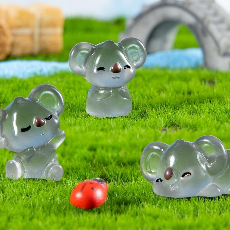 Glows In The Darks Koala Figurines Garden Koala Statue Landscape Decors Animal Figurines Sculpture Table Centrepieces