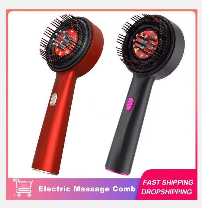 2025 Electric Hair Regrowth Brush with Infrared Light Machine Acupoint Scalp Massage Anti-Hair Loss Exercise Hair Scrubber Combs