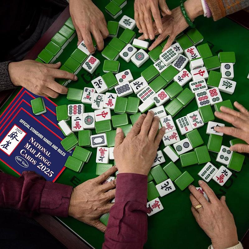 4Pcs 2025 Mahjong Cards Set Official Large Print Mah Jongg Card Standard Hands And Rules Cards Nmjl Official Strategy Reference