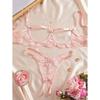 Экзотический кружевной вышитый комплект стринги и бюстгальтер