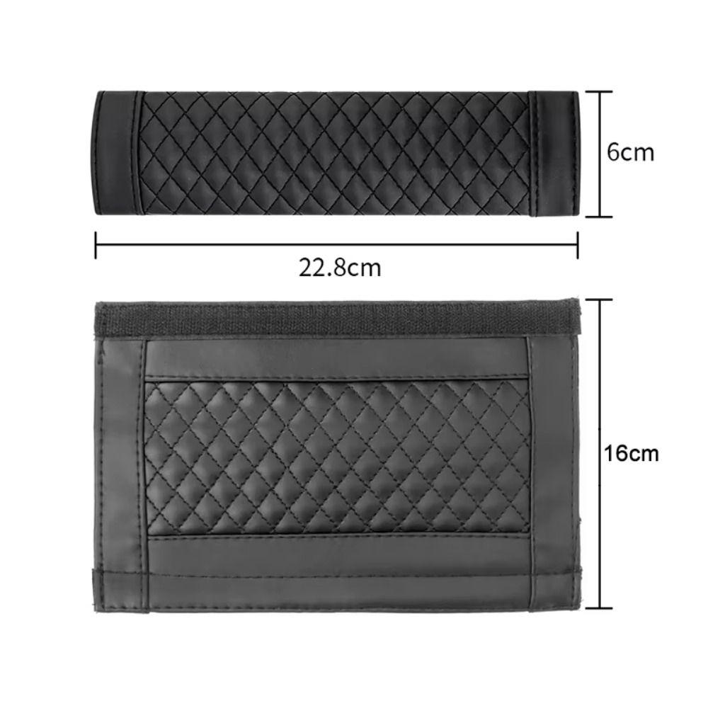 2PCS PU Leather Safety Belt Shoulder Cover Breathable Padding Universal Car Shoulder Pads Black Beige Grey Brown