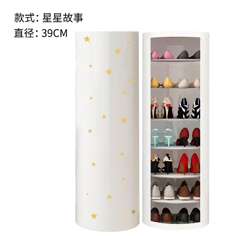 Поворотная открытая металлическая полка для обуви, креативная круглая обувная тумба для хранения обуви, декор для гостиной, шкаф для крыльца, домашний декор