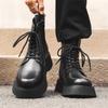 Мужские ботинки мартин на платформе, высокие кожаные ботинки 2025, новые кожаные ботинки, британские ретро-ботинки-локомотивы 23411-J