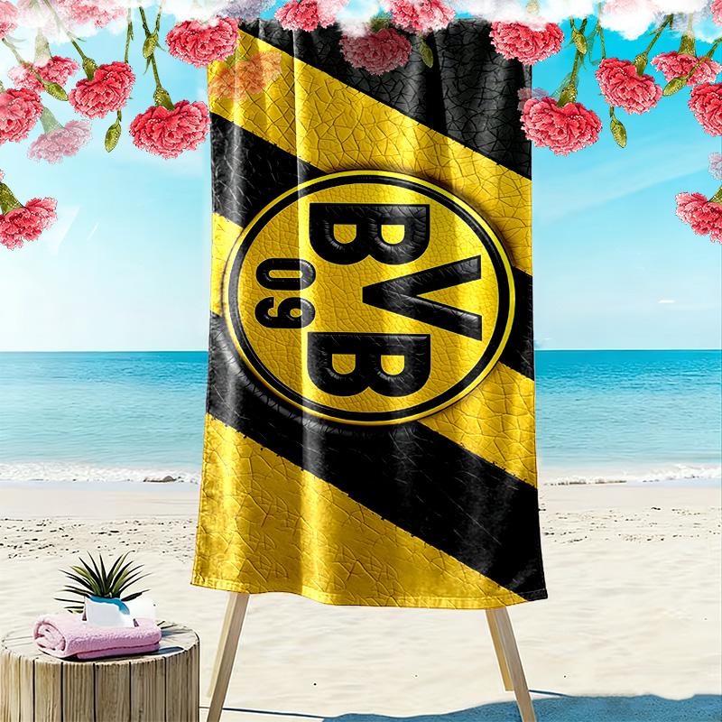 Borussia Dortmund Print Beach Towel, Large Soft Quick Dry Towel for Beach Camping Swimming