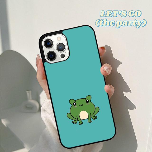 Осенний Мятно-Зеленый Смешной Лягушонок Чехол для Телефона для iPhone 17 Air 16 16e 15 12 11 13 14 Pro Max Apple Plus Coque