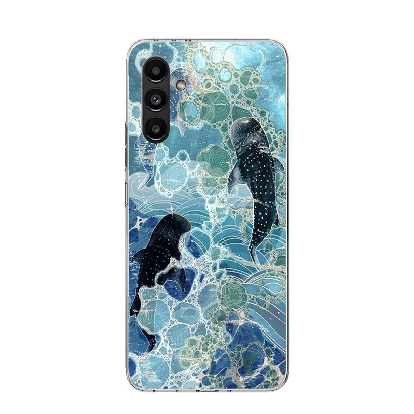 Чехол для телефона с китовой акулой для Samsung Galaxy A17 A16 A14 A15 A13 A57 A56 A54 A55 A53 A37 A36 A34 A35 A33 A26 A24 A25 A23 Gala