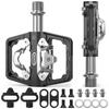CXWXC Bicycle Binding Flat with Black Pedals, Single-Sided Pedals, Non-Slip Aluminum, Durable, Cleats, (CX-160)