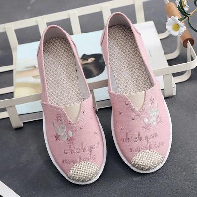 Женская обувь на плоской подошве, повседневная женская обувь, эспадрильи, красные, без застежек, высокое качество, стильная и низкая цена, повседневная, легкая, AH