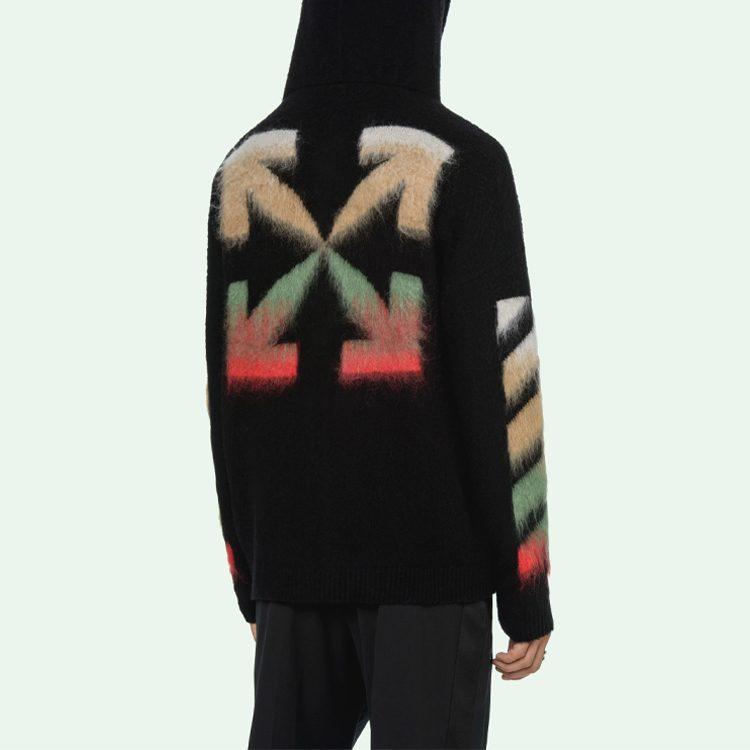 OFF WHITE SS21 Толстовки Мужские Черные С Капюшоном Несъемный Умеренный Обычный OMHA037R21KNI0011084