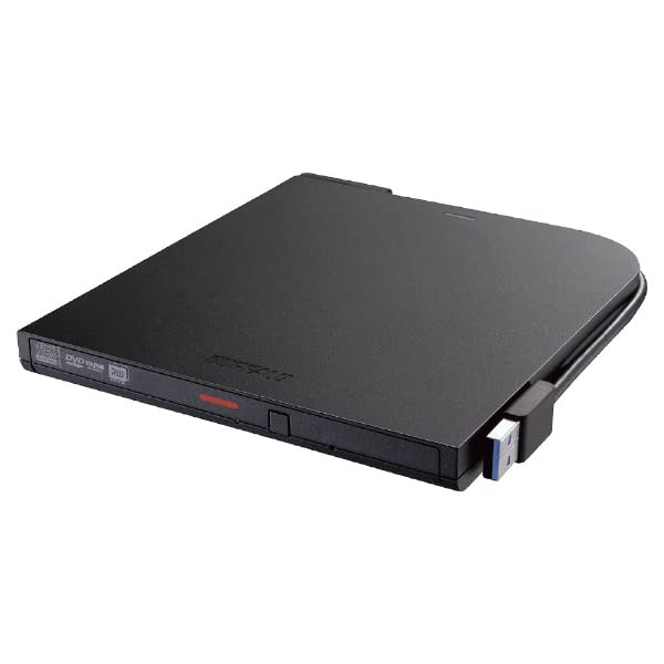 Buffalo (BUFFALO) USB 3.2 (Gen 1) Compatible Portable DVD Drive with Burner Software, Black, DVSM-PTV8U3-BKB