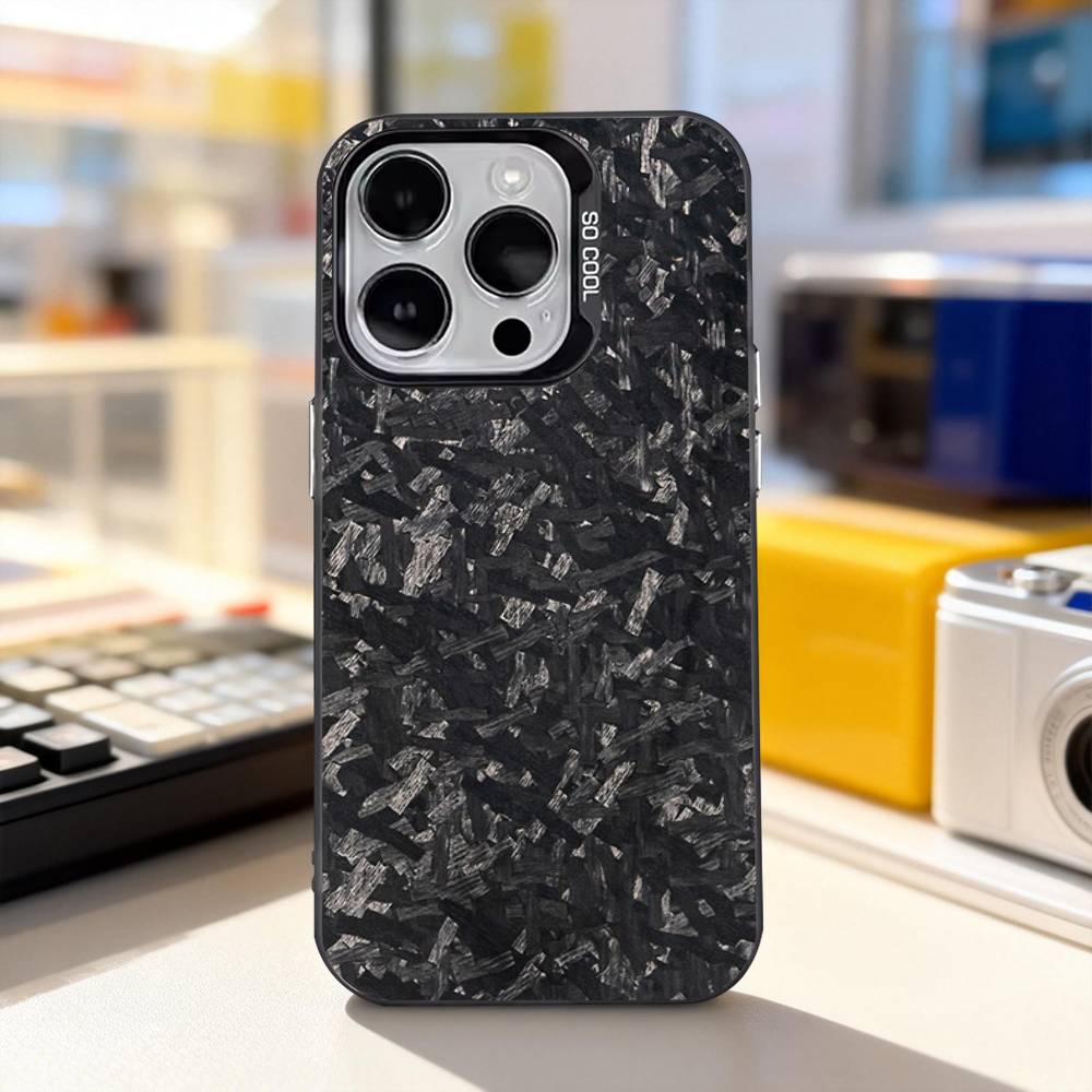 Чехол для телефона с рисунком под карбон для iPhone 11, 12, 13, 14, 15, 16, 17, Pro, Max, Plus, E, Air, Mini, IMD, матовый черный
