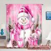 2 шт., Шторы Милый Снеговик Рождество Зимний Праздник Современные Шторы с Принтами Светофильтрующие Шторы Украшения