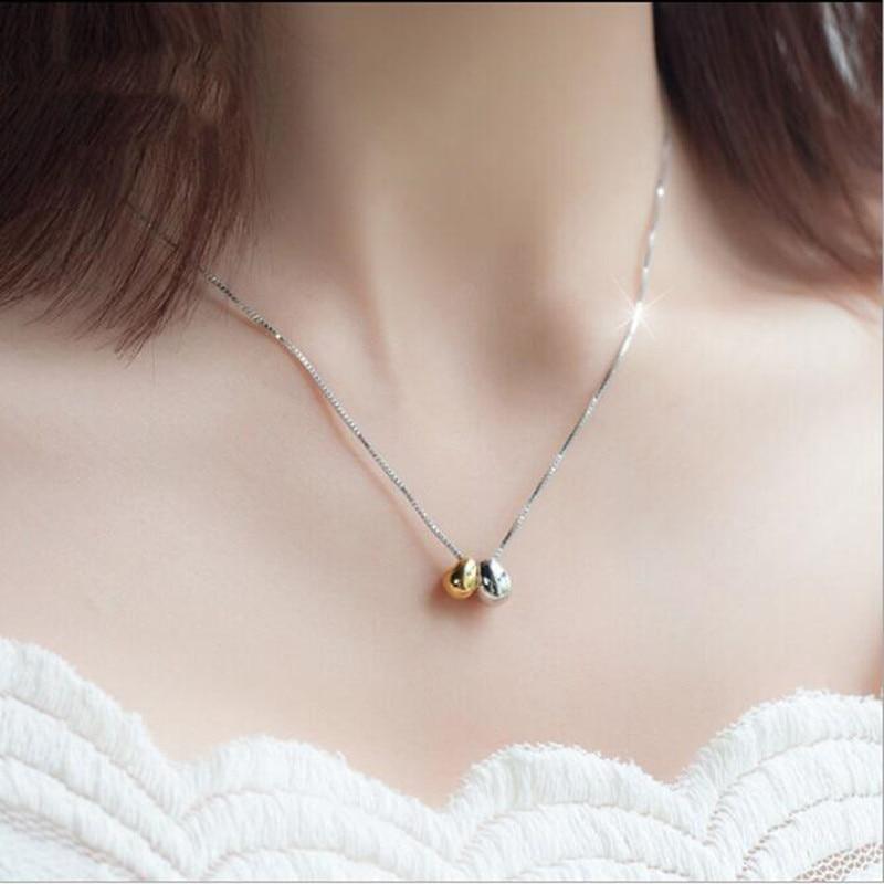 Classic Fashion Personality Creative 925 Sterling Silver Jewelry Exquisite Angel Double Eggs Pendant Necklaces N033