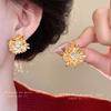 Серьги-гвоздики "Алмазная маргаритка" Серебряная игла Европейские и американские нишевые высококачественные серьги Легкая роскошь Модные новые серьги для женщин