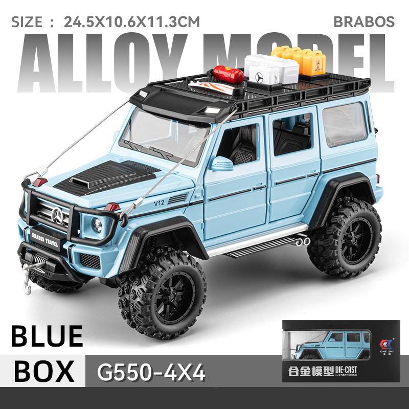 Масштаб 1/24 Mercedes-Benz G550 4X4 Модифицированная версия Внедорожник Литая модель автомобиля Звук Свет Инерционный автомобиль Украшения для ТВ-тумбы Подарок
