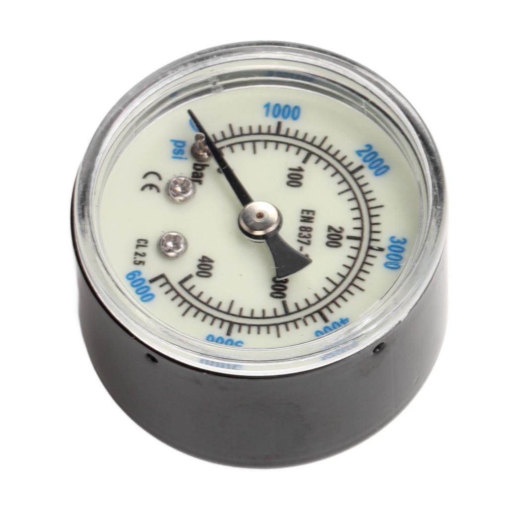 6000 Psi CO2 Pressure Gauge 1/8npt Thread Air Pressure Gauge Double Scale Luminous Carbon Dioxide