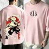 Oversized Demon Slayer Anime Zenitsu Printed Men and Women Tshirt Couple Street Summer Fashion Casual Parent Child Top Harajuku