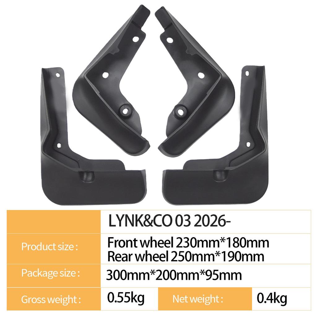 Compatible Mudguards for Geely Lynk & Co 03 2026-