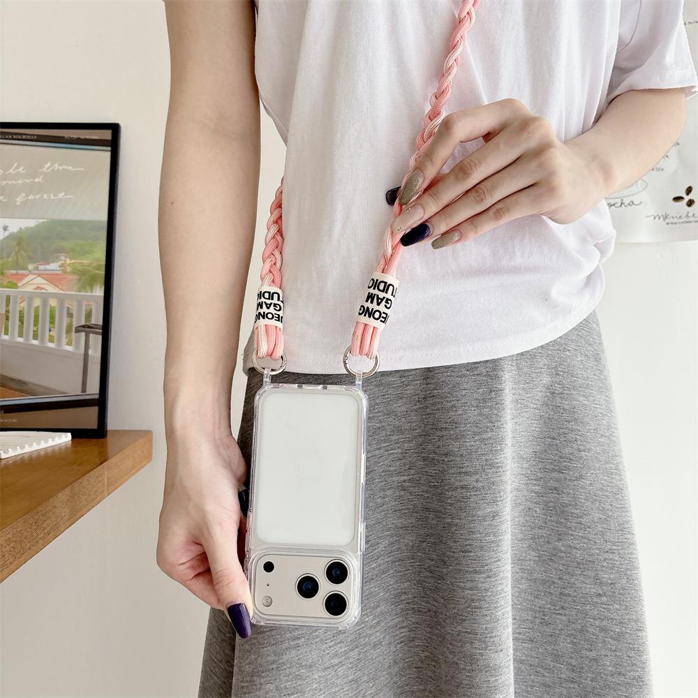 Transparent Acrylic Crossbody Lanyard Strap Case For iPhone 17 16 15 14 13 12 11 Pro Max Plus Air XS Max 7 8 XR Shockproof Cover