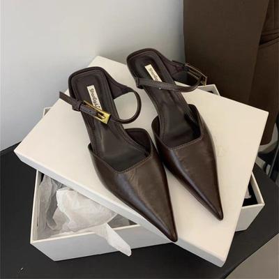 Мода 2025 Модный бренд Обувь Женские тапочки Остроносые Тонкий низкий каблук Туфли-лодочки для вечеринки Нарядная обувь Элегантные лодочки Неглубокие Mujer