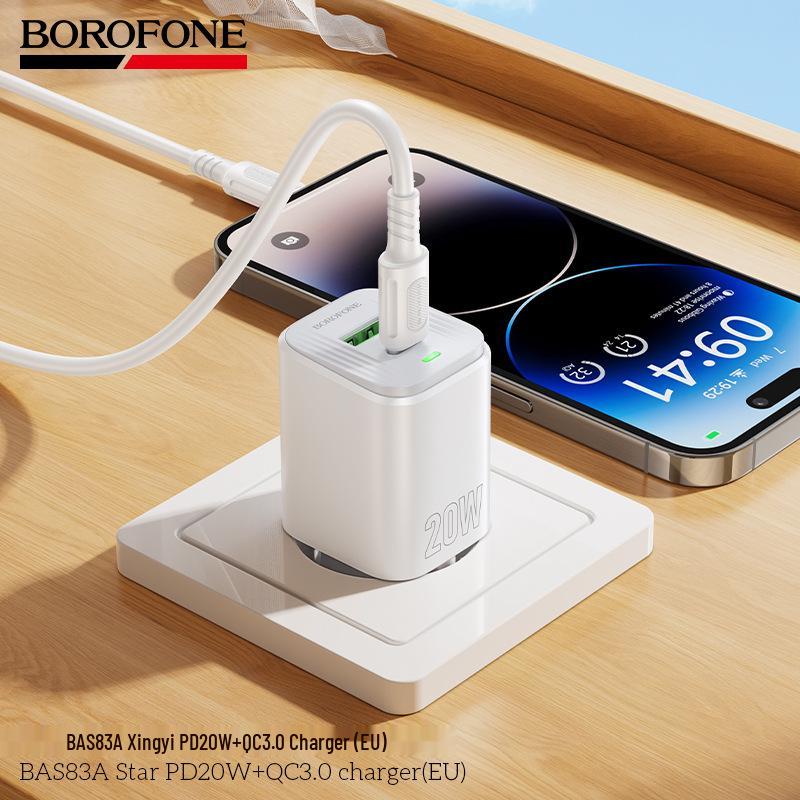 BOROFONE BAS83A Быстрое зарядное устройство 20 Вт, штекер EU, с поддержкой PD и QC3.0