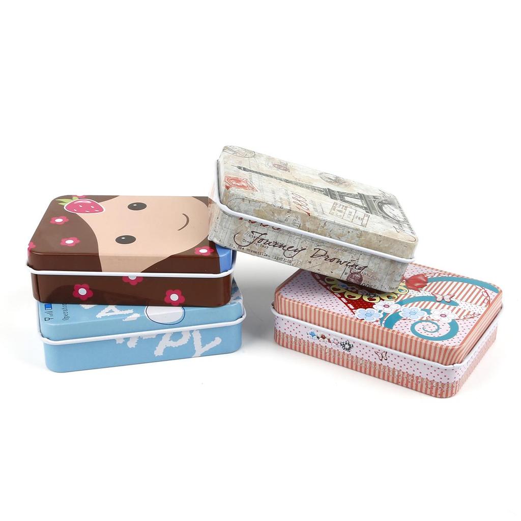 Маленькие коробки для хранения, мини-милые кавайные мультяшные жестяные металлические коробки, домашний органайзер для хранения ювелирных изделий, детские игрушки в подарок, товары для дома