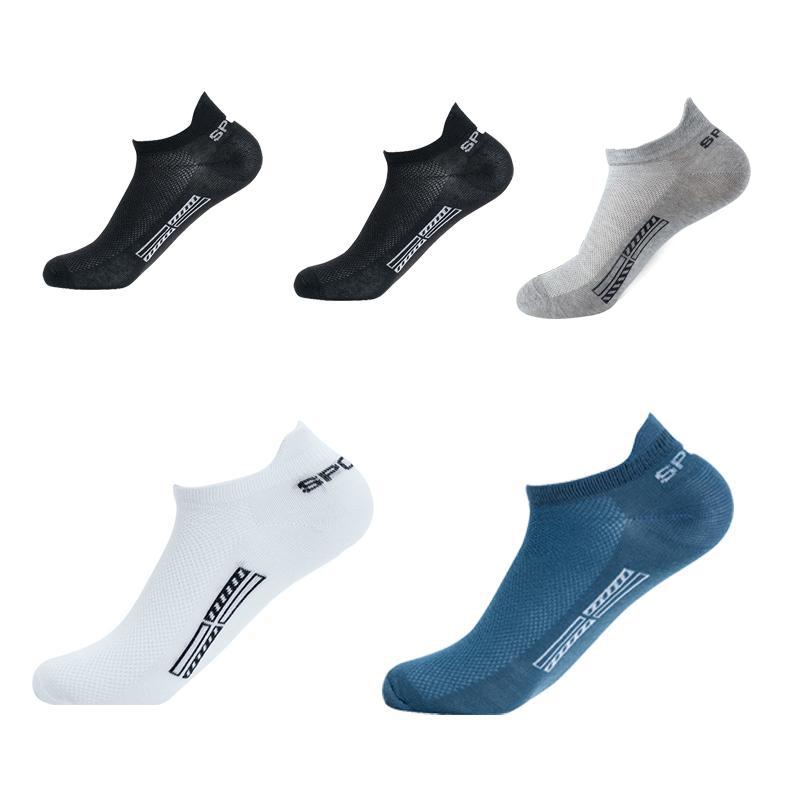 5 Pairs Men's Cotton Mesh Socks Low Top Invisible Ankle Socks Comfortable Breathable Sports Leisure Socks Home Travel Outdoor