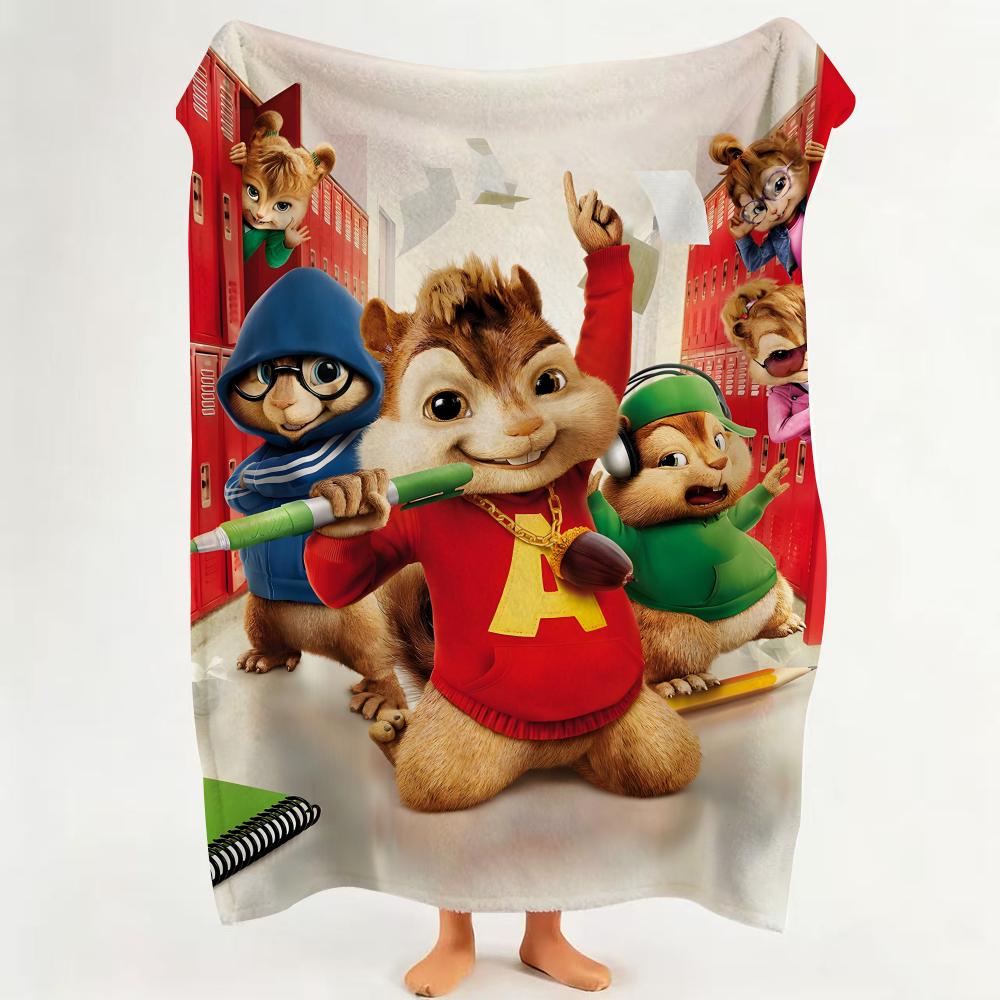 Movie Alvin And The Chipmunks Throw Flannel Throw Blanket Suitable for Sofa Living Room Bedroom