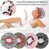 1PC Waterproof Shower Cap Leopard Print Double Layer Elastic Shower Hair Cover Reusable Wave Point Shower Cap Bathroom Supplies
