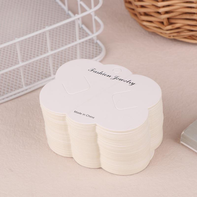 100Pcs Cute Headband Hair Clips Jewelry Display Card Blank Kraft Paper Card Hairclip Price Tag Hairpin Packaging Cardboard Holde