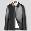 Genuine Leather Jacket for Men Spring and Autumn New Style Lapel Black Middle-aged Sheepskin Jacket Single Leather Business Jacket