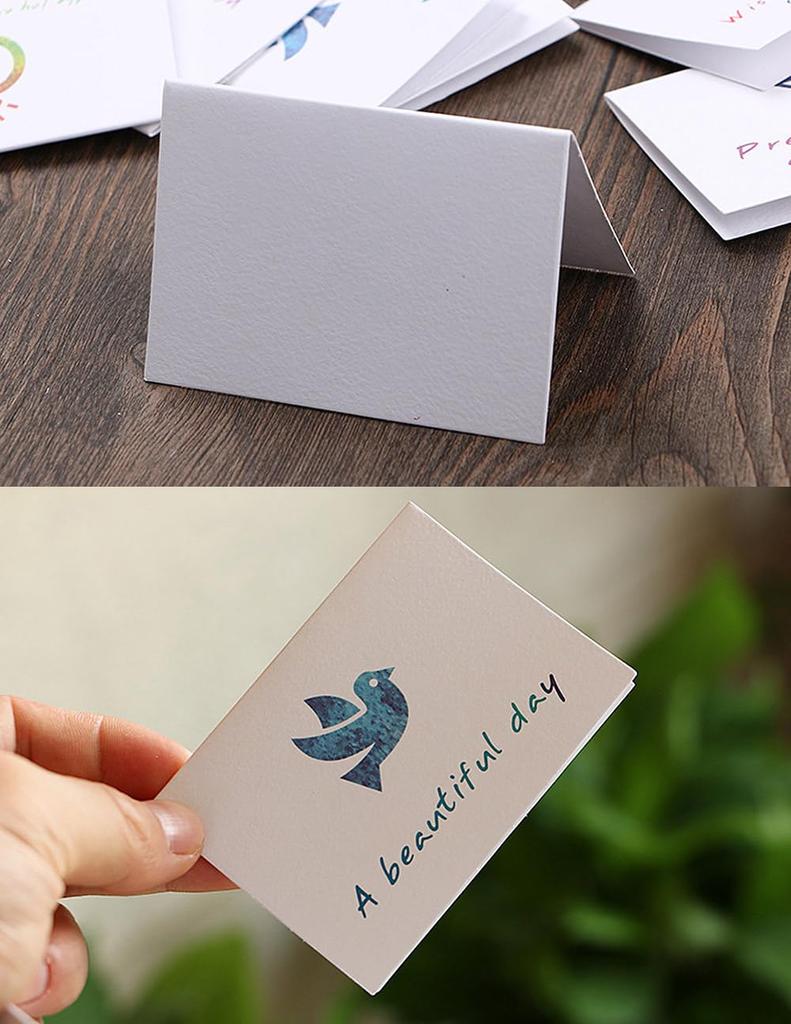 Мойн мойн Сообщение 90 карточек Большая вместимость Цветные штампы с акварелью и Простые белые мини-карточки для и Подарки с и Карточки с животными, (9