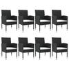 VidaXL Garden Dining Set 9 Pcs Black Woven Resin and Steel 3203319