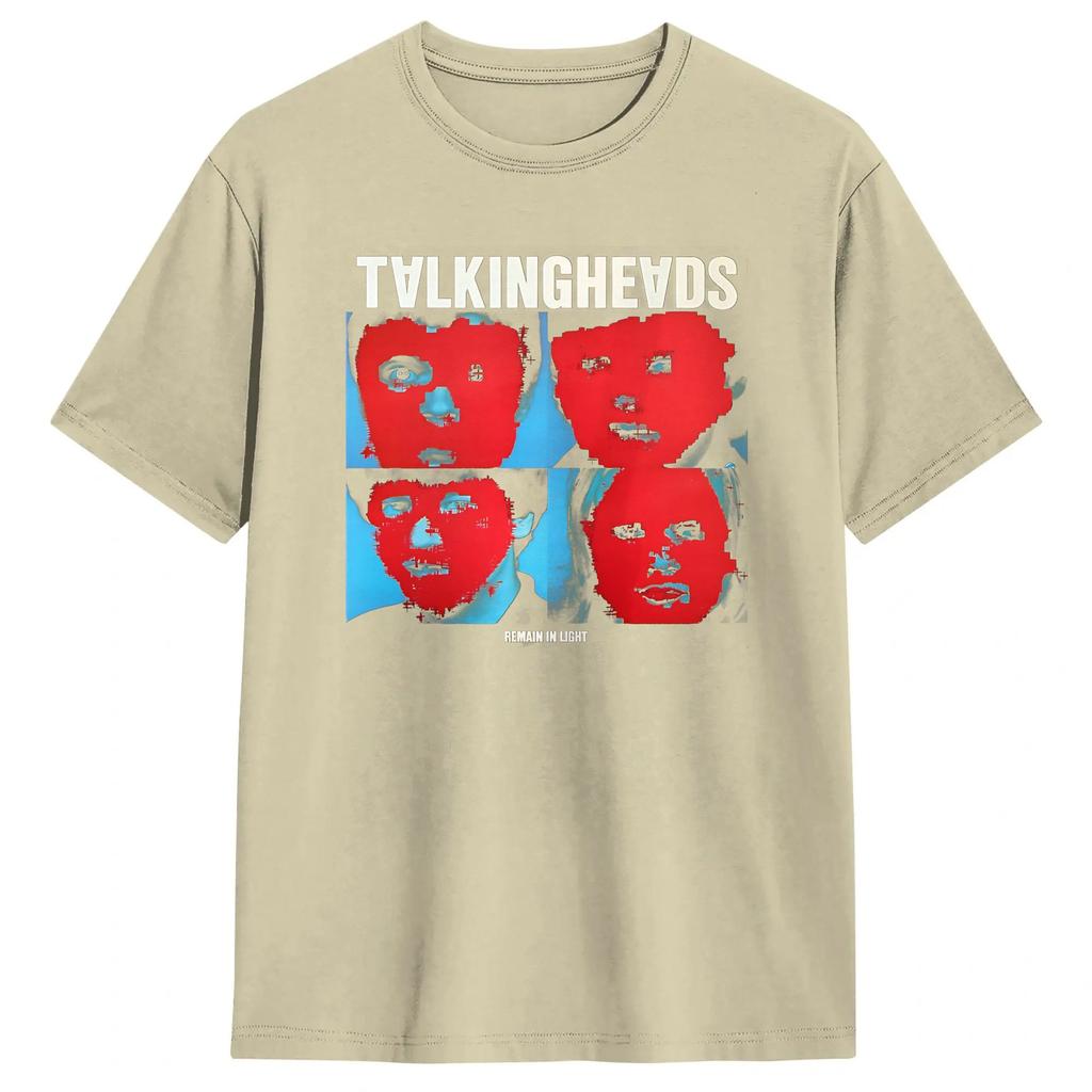 Talking Heads Remain in Light TShirt for Unisex Vintage 100 Cotton Tee Shirt Round Neck Short Sleeve T Shirts Plus Size Clothes