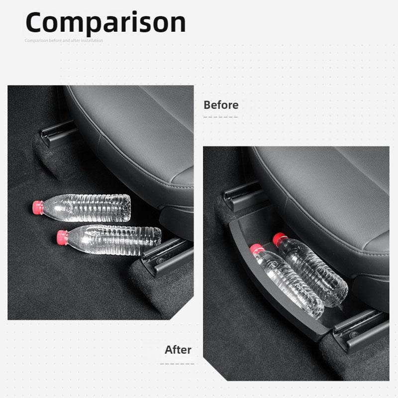 for Tesla Model Y Juniper 2025 Under Seat Storage Organizer Box Front Rear Seater TPE Storage Case ModelY Launch 2026 Trash Can